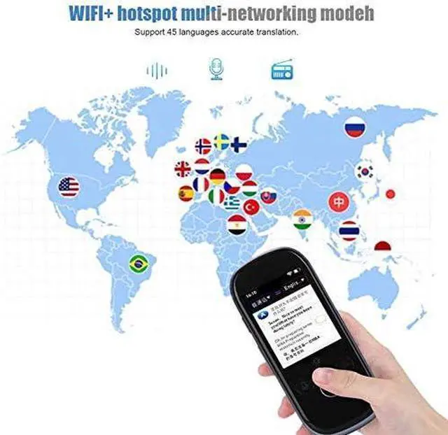 Alt view image 2 of 6 - Smart Translator, 2.4Inch Touch Screen WiFi Portable Two-Way Real-Time Multi Language Voice Translator Support 45 Languages Photo Translation Device,Purple Chaser of Light