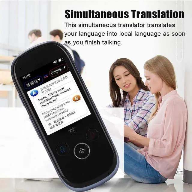 Alt view image 4 of 6 - Smart Translator, 2.4Inch Touch Screen WiFi Portable Two-Way Real-Time Multi Language Voice Translator Support 45 Languages Photo Translation Device,Purple Chaser of Light