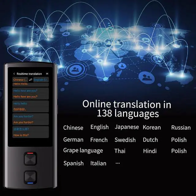 Alt view image 2 of 7 - Language Translator Device 138 Online 17 Offline Languages 1G Plus 16G Smart Translation Device Support Photo Recording Translation Device for Business Learning Travel