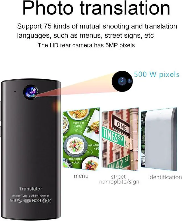Alt view image 6 of 7 - Language Translator Device 138 Online 17 Offline Languages 1G Plus 16G Smart Translation Device Support Photo Recording Translation Device for Business Learning Travel