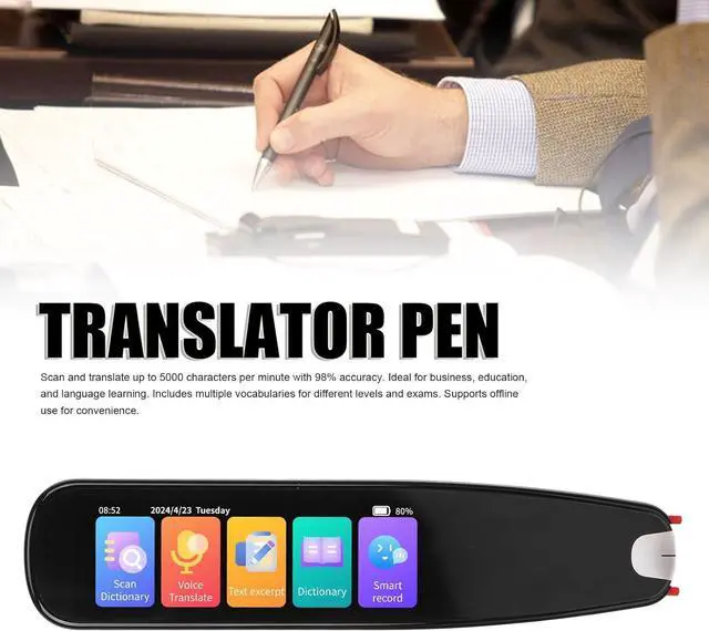 Alt view image 2 of 7 - Translation Scanning Pen, Translator Pen, 135 Languages Voice Translation, 10 Languages Offline Scanning Translation, Smart Text to Speech Device with 4 Inch Touch Screen