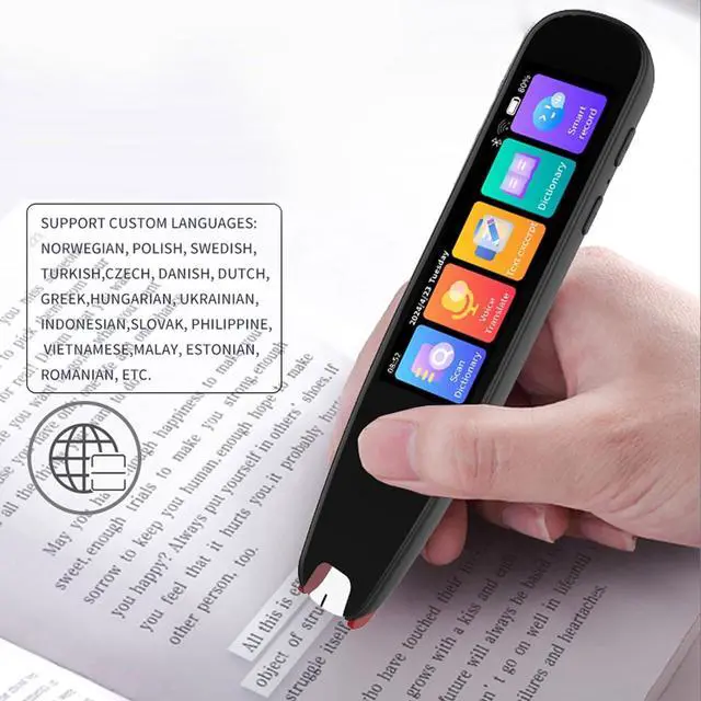 Alt view image 3 of 7 - Translation Scanning Pen, Translator Pen, 135 Languages Voice Translation, 10 Languages Offline Scanning Translation, Smart Text to Speech Device with 4 Inch Touch Screen