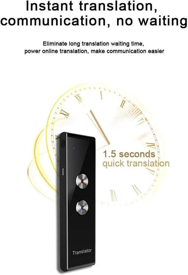 Alt view image 4 of 7 - Language Translator Device, 96 Languages Bluetooth Enabled Real Time Translation Bluetooth 2 Way Translator, for Learning, Travel, Business, and Meetings