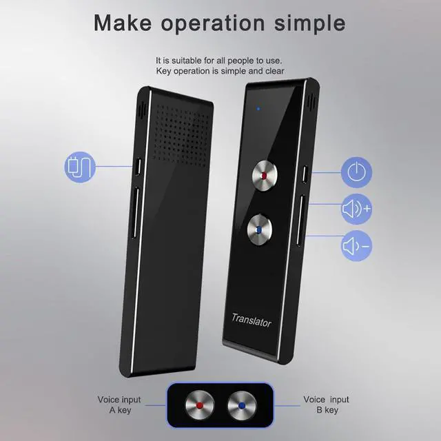 Alt view image 6 of 7 - Language Translator Device, 96 Languages Bluetooth Enabled Real Time Translation Bluetooth 2 Way Translator, for Learning, Travel, Business, and Meetings