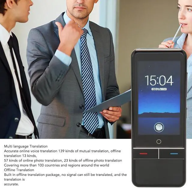Alt view image 3 of 7 - Language Translator Device, 3.0 Inch Screen, 139 Languages, AI Voice Translator, Image Translation
