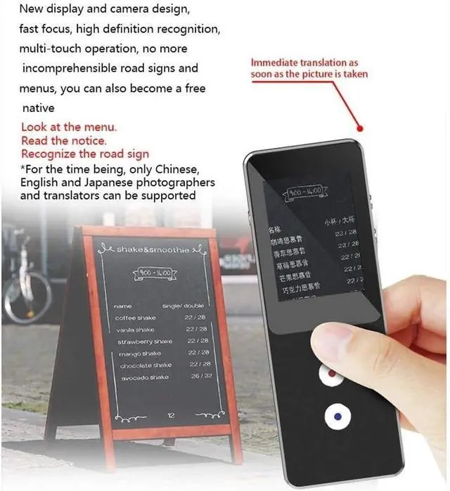 Alt view image 5 of 7 - Offline Portable ligent Voice Translator, 2.4-Inch Touch Screen, Multi-Language Instant Accurate and Fast Translation Mini Pocket Translation Device