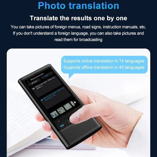 Alt view image 3 of 7 - Language Translator Device, 1GB +16GB 138 Languages Offline Online Voice Photo Translation, Real Time Two Way Translation Device with 3.5in Touch Screen, for Travel Business