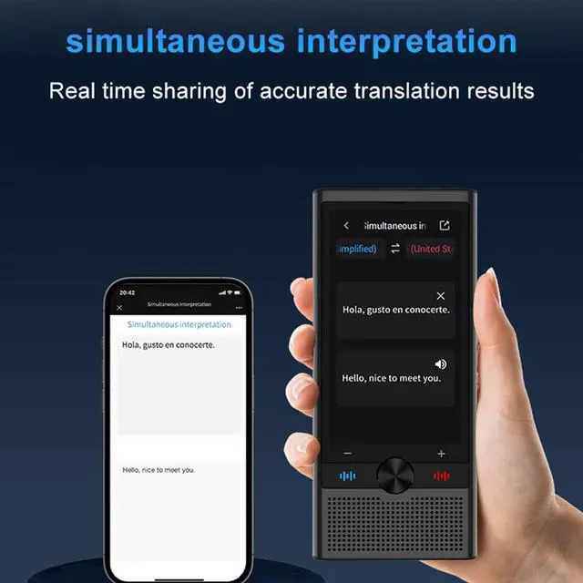 Alt view image 4 of 7 - Language Translator Device, 1GB +16GB 138 Languages Offline Online Voice Photo Translation, Real Time Two Way Translation Device with 3.5in Touch Screen, for Travel Business