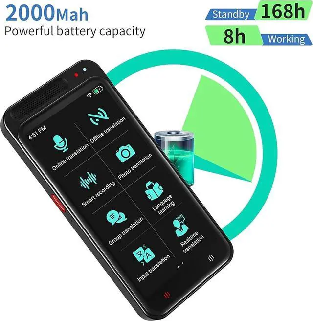 Alt view image 2 of 6 - Scan Reader Pen, 4.1-inch Z6 Translator Machine 138 Languages ligent Translate Real-time Voice Recording Text Translation Device Widescreen for Dyslexia, Elderly, Kids, Students