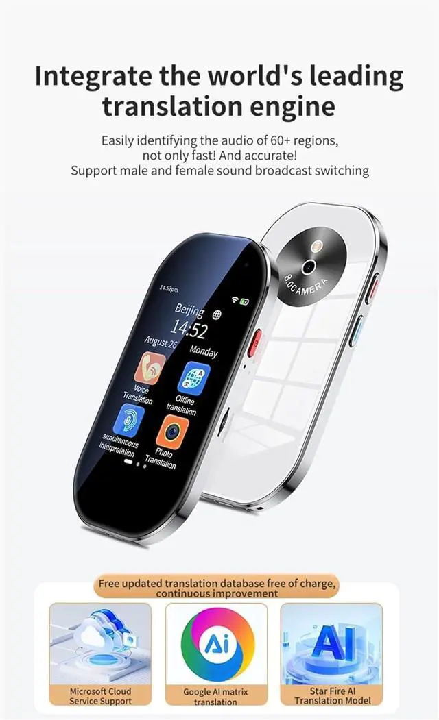 Alt view image 3 of 6 - Scan Reader Pen, Portable D6 Cantonese Smart Translator Photo/Offline/Online Realtime Translation 144 Language Bidirectional Translation Device for Dyslexia, Elderly, Kids, Students