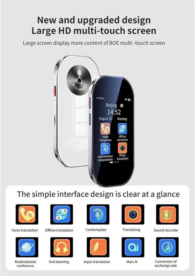 Alt view image 5 of 6 - Scan Reader Pen, Portable D6 Cantonese Smart Translator Photo/Offline/Online Realtime Translation 144 Language Bidirectional Translation Device for Dyslexia, Elderly, Kids, Students