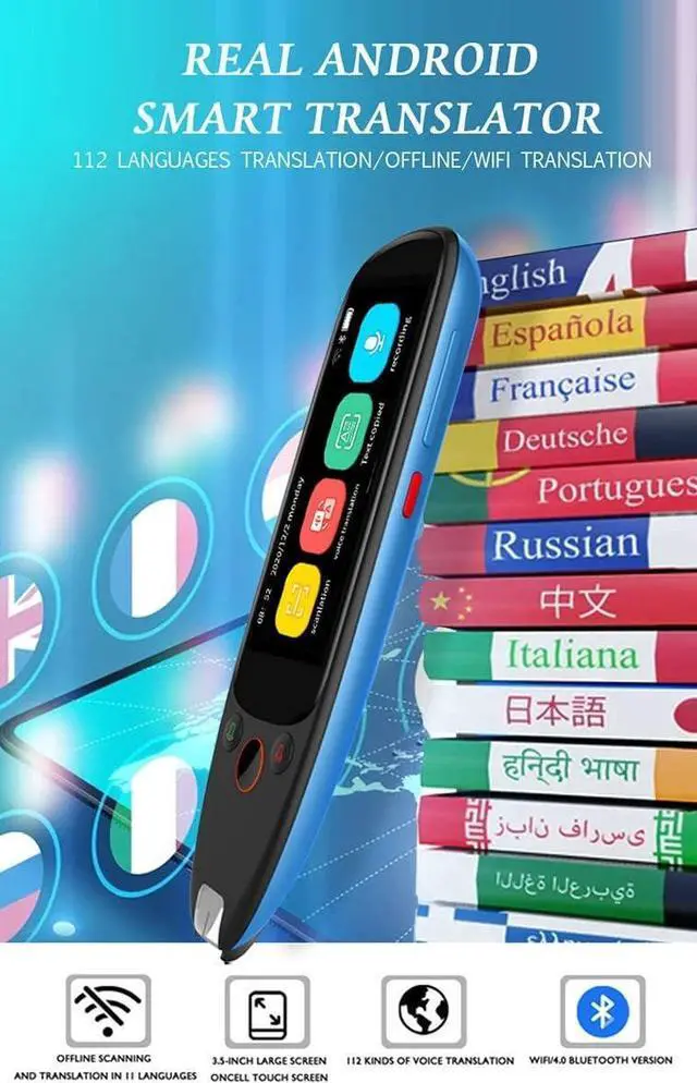 Alt view image 3 of 7 - Translator Device|Scanning Translation Reading Pen-Multilingual Dictionary Pen with Bluetooth/Wi-Fi/AI Voice Assistant | Scan Text and Translate | Speak and Offline Translate Needed Efficency