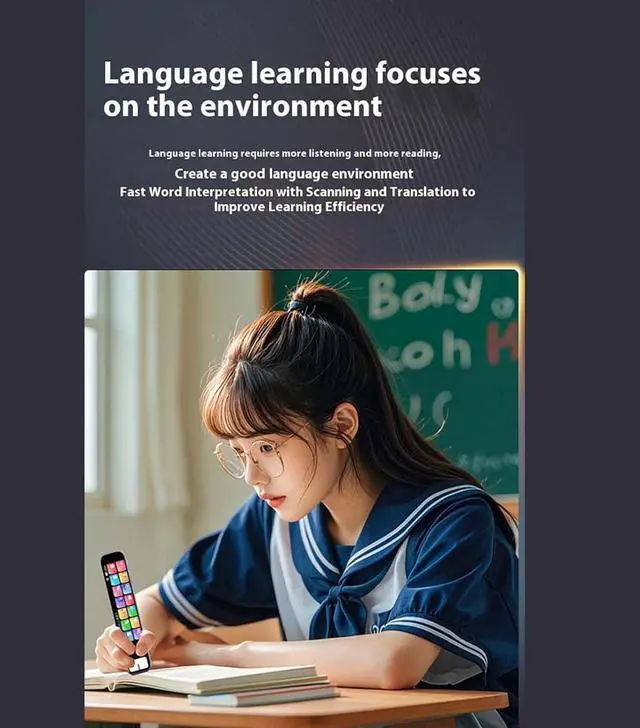 Alt view image 3 of 7 - Ai Smart Pen, Scan Translator Pen, Wireless Portable Reading Pen, Travel Digital Translation Pen, Scan Reading Pen for Dyslexia, Instant Voice Translator for Study, Travel, Business