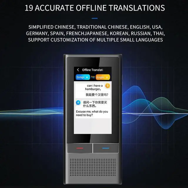 Alt view image 5 of 7 - Language Translator Device, Portable Two Way Voice Interpreter, 1GB 16GB 2.8inch Color Touch Screen 138 Languages 4G Translations in Real Time for Business Learning Travel Vision
