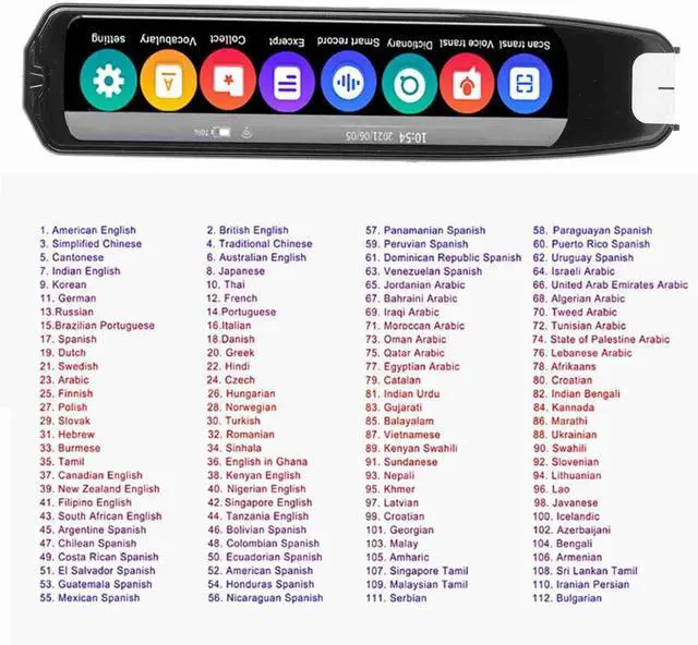 Alt view image 7 of 7 - Smart Voice Translator Pen WiFi Offline Multi Language Translation Device with Electronic Dictionary and Recording Function for Language Learners