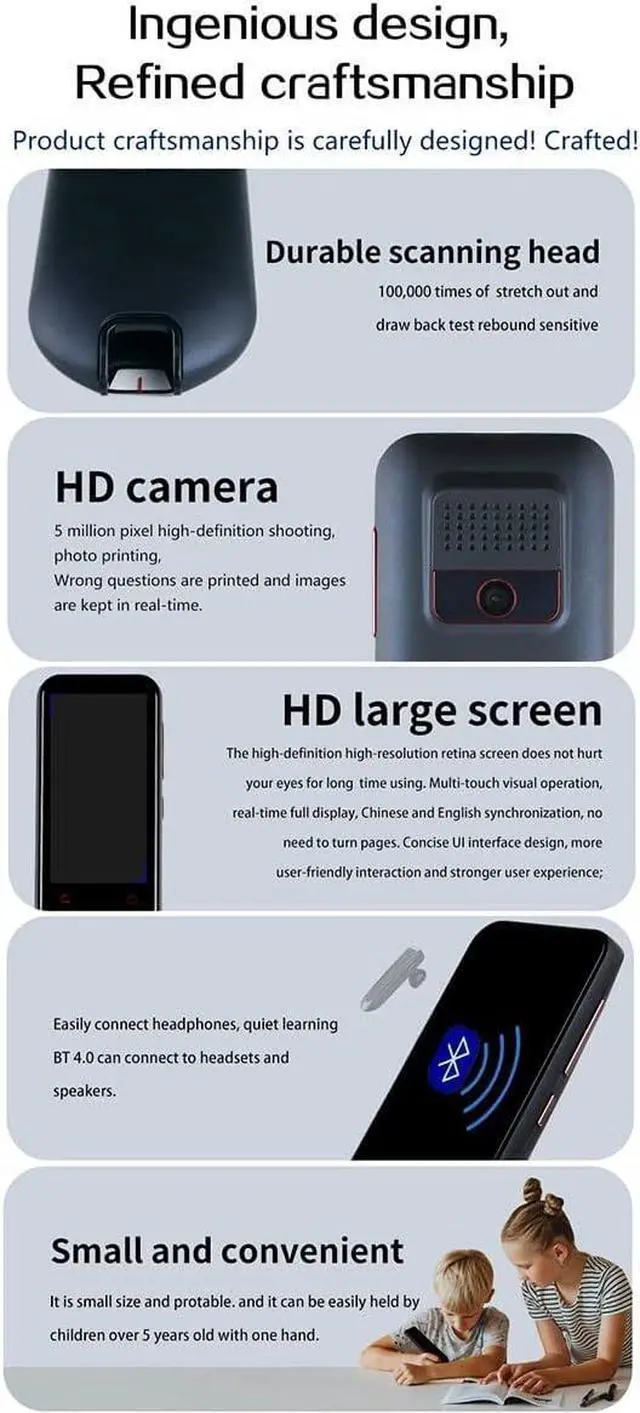 Alt view image 3 of 4 - Scanning Reading Translation Pen, Photo Translate Dictionary Pen, 116 Languages Instant Voice Translator Device | Support Offline WiFi | Suitable for Study, Work, Travel,