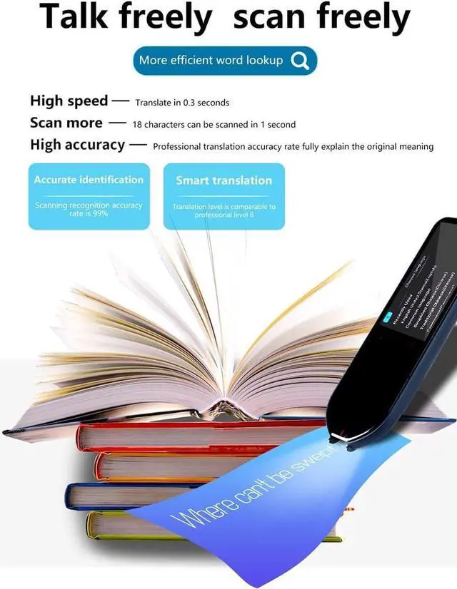 Alt view image 2 of 4 - Scanning Reading Translation Pen, Photo Translate Dictionary Pen, 116 Languages Instant Voice Translator Device | Support Offline WiFi | Suitable for Study, Work, Travel,