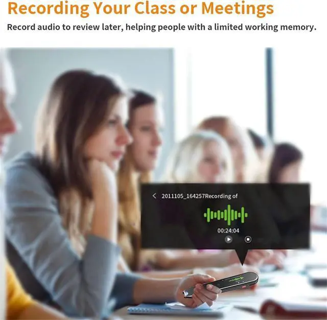 Alt view image 2 of 6 - Scan Reader Pen, Smart Voice Scan Translator Pen Real Time Language Translator Multifunction Translation Business Travel Abroad Dictionary Pen for Dyslexia, Elderly, Kids, Students