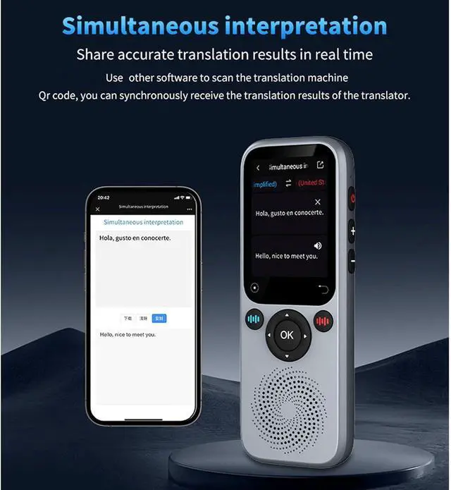 Alt view image 3 of 7 - Language Translator Device, Real Time AI Voice Translator for 138 Languages, 2.0in Touch Screen Instant Translator Supports Offline Online Photo Translation Currency Conversions
