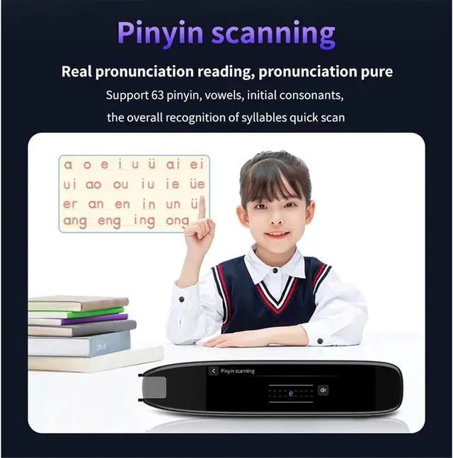 Alt view image 7 of 7 - Scan Reader Pen, S65 Translation Pen Real Time ligent Text Scanning Point Reading Learning Smart Voice Translator Device Recording Pen for Dyslexia, Elderly, Kids, Students