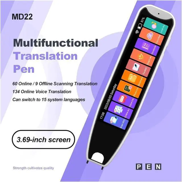 Alt view image 3 of 7 - MD22 Voice Translator Offline Scan Translation Pen 134 Voice Translation 9 OfflineTranslation Business Scanning Reading Pen(Black)