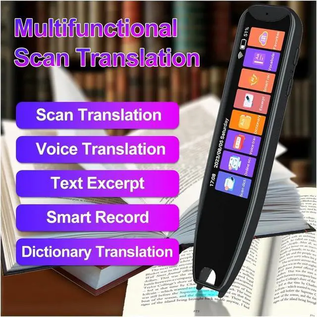 Alt view image 5 of 7 - MD22 Voice Translator Offline Scan Translation Pen 134 Voice Translation 9 OfflineTranslation Business Scanning Reading Pen(Black)