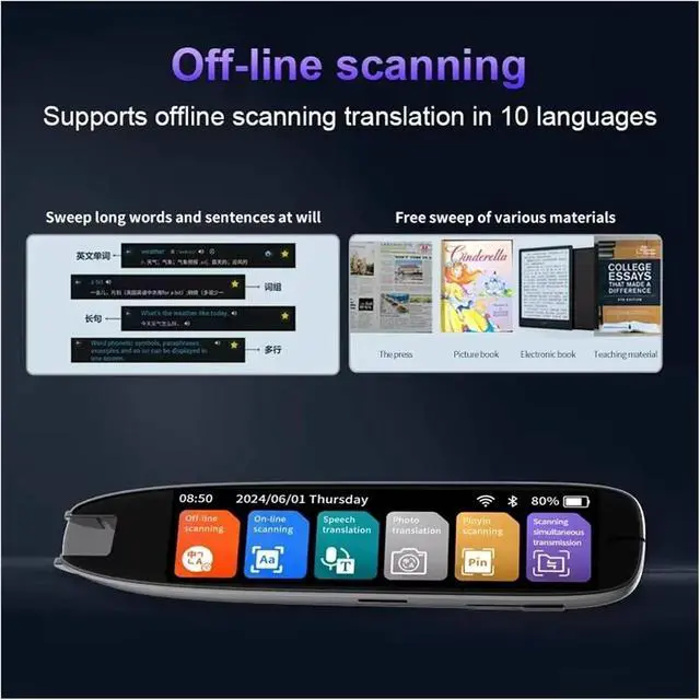 Alt view image 3 of 7 - S65 Pro Smart Translation Pen 142Languages WiFi Photo Scan Voice Translator Portable International Business Translation Tool