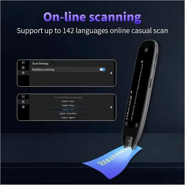 Alt view image 6 of 7 - S65 Pro Smart Translation Pen 142Languages WiFi Photo Scan Voice Translator Portable International Business Translation Tool
