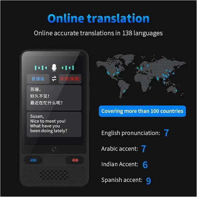 Alt view image 6 of 7 - Instant Offline Language Translator Device with Online Offline Translation Real-Time Translation Device for Travel Business