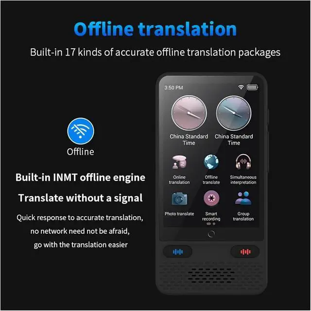 Alt view image 7 of 7 - Instant Offline Language Translator Device with Online Offline Translation Real-Time Translation Device for Travel Business
