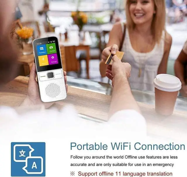 Alt view image 7 of 7 - Language Translator Device, Portable Voice Translator 137 Languages Two Way Language Instant Voice Translato,2.4 Inch Touch Screen Needed Efficency Needed