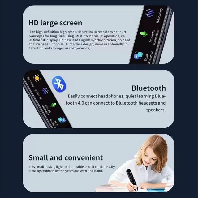 Alt view image 5 of 7 - Scan Sense Pen, 2025 New ScanSense AI Smart Pen - Instant AI Answers for Math, History & More Offline Translation (60+ Languages), Camera, Bluetooth, Music & File Storage(Black)