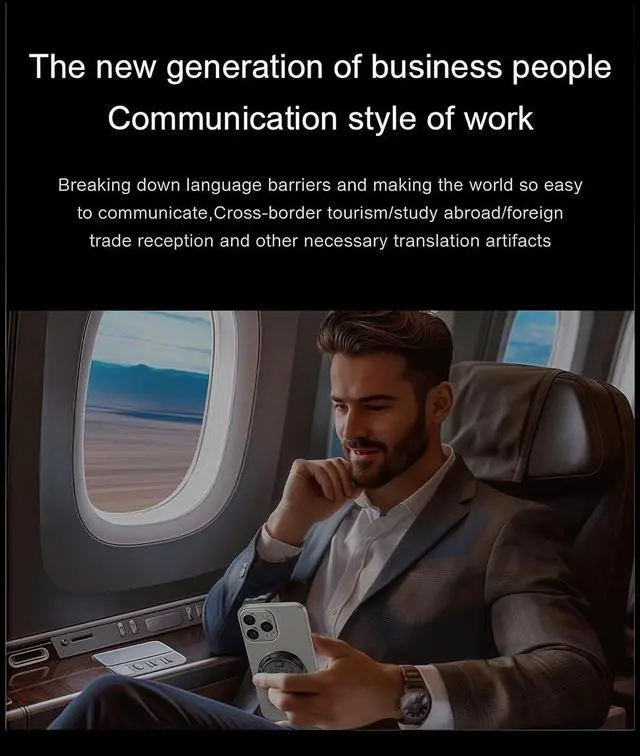 Alt view image 5 of 6 - Portable AI Translator Magnetic Phone Stand, Bluetooth Real-Time 1v1 Voice/Photo Simultaneous Translation for 70 Languages, 32GB Storage, 45-Day Battery, Perfect for Travel & Business