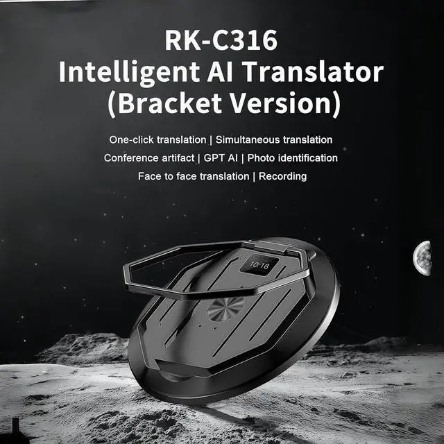 Alt view image 6 of 6 - Portable AI Translator Magnetic Phone Stand, Bluetooth Real-Time 1v1 Voice/Photo Simultaneous Translation for 70 Languages, 32GB Storage, 45-Day Battery, Perfect for Travel & Business