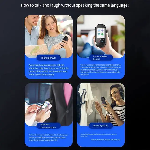 Alt view image 2 of 7 - Portable Language Translator Device - Multilingual Language Translation Device, Real Time Voice Translator Device, Instant Voice Translator Device Two Way, Mobile Scanner Translator happy gift St