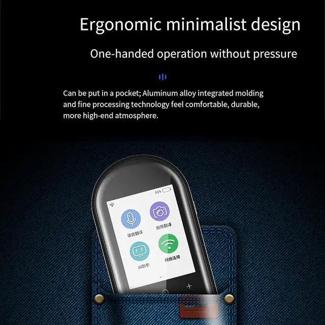 Alt view image 3 of 7 - Portable Language Translator Device - Multilingual Language Translation Device, Real Time Voice Translator Device, Instant Voice Translator Device Two Way, Mobile Scanner Translator happy gift St