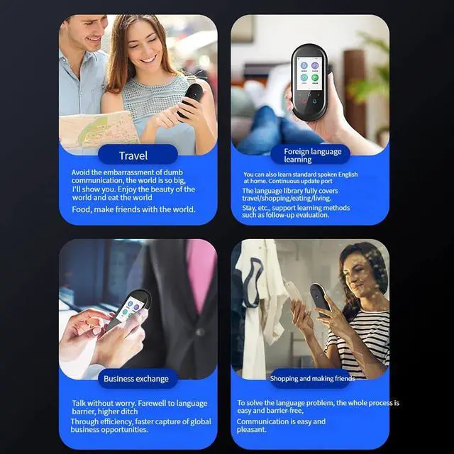 Alt view image 2 of 7 - Portable Language Translator Device - Multilingual Language Translation Device, Instant Voice Translator Device Two Way, Real Time Voice Translator Device, Mobile Scanner Translator Marriage
