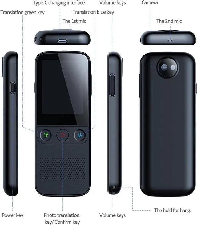 Alt view image 5 of 7 - Portable Language Translator Device - Real Time Voice Translator Device, Instant Voice Translator Device Two Way, Multilingual Language Translation Device, Mobile Scanner Translator Efficency nee
