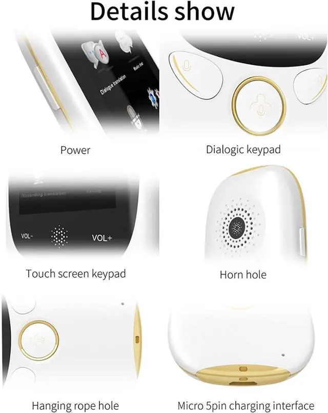 Alt view image 3 of 7 - Portable Two Way Language Interpreter - Languages Interpreter in Real Time, Bidirection Simultaneous Translation, Languages Pocket Translator, Smart Translations in Real Time Efficency needed