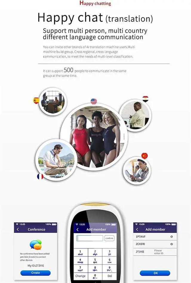 Alt view image 5 of 7 - Portable Two Way Language Interpreter - Languages Interpreter in Real Time, Bidirection Simultaneous Translation, Languages Pocket Translator, Smart Translations in Real Time Efficency needed