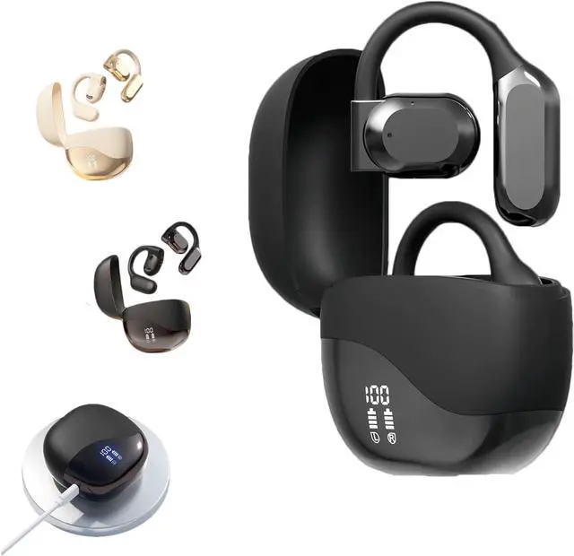 Main image of Real Talk Translator Ear Buds, Roostick Language Translator, Hook Earbuds Wireless, Bluetooth Earbuds Waterproof, Ipx5 Waterproof, Bluetooth 5.3 Open Ear Earbuds, Design for Sports/Gaming/Work (Black)