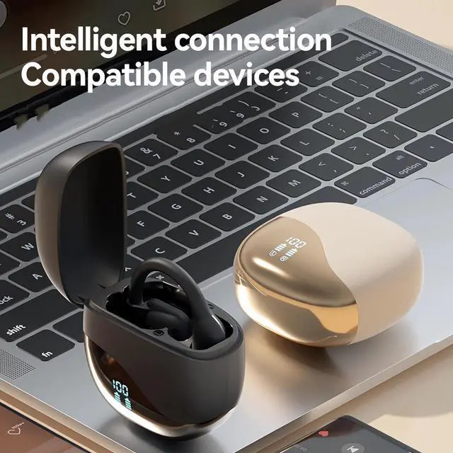 Alt view image 6 of 6 - Real Talk Translator Ear Buds, Roostick Language Translator, Hook Earbuds Wireless, Bluetooth Earbuds Waterproof, Ipx5 Waterproof, Bluetooth 5.3 Open Ear Earbuds, Design for Sports/Gaming/Work (Black)