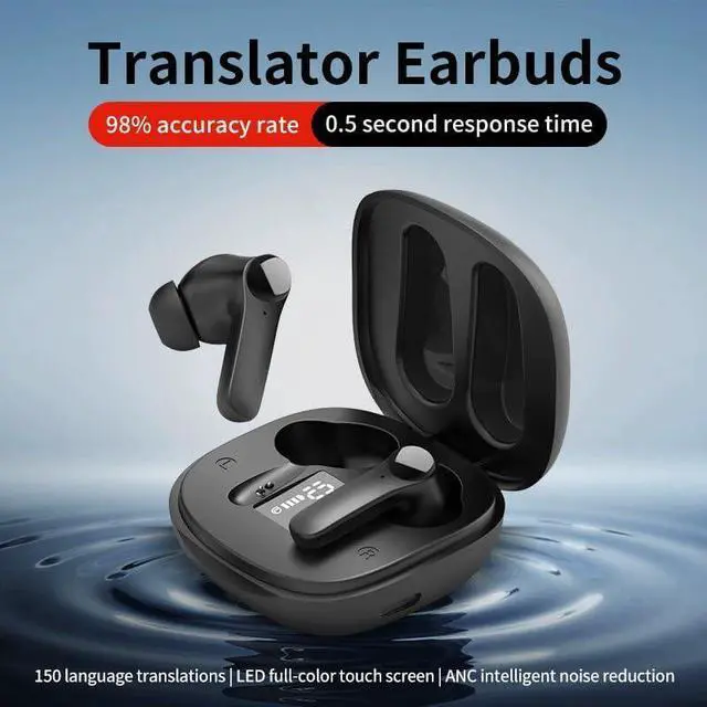 Alt view image 2 of 7 - B11 Intelligent Voice Translation Headset - Binaural Chinese-English Translator - Multi-Language Bluetooth Simultaneous Translation Translator (White)