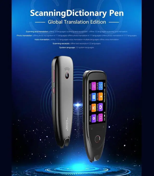 Alt view image 5 of 7 - Instant Translation Pen, Real Time Text and Voice Translator, Offline Photo Translation, Mic Noise Reduction, Compact Design for Travelers and Students (Black)