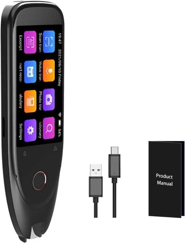 Main image of Instant Translation Pen, Real Time Text and Voice Translator, Offline Photo Translation, Mic Noise Reduction, Compact Design for Travelers and Students (Black)