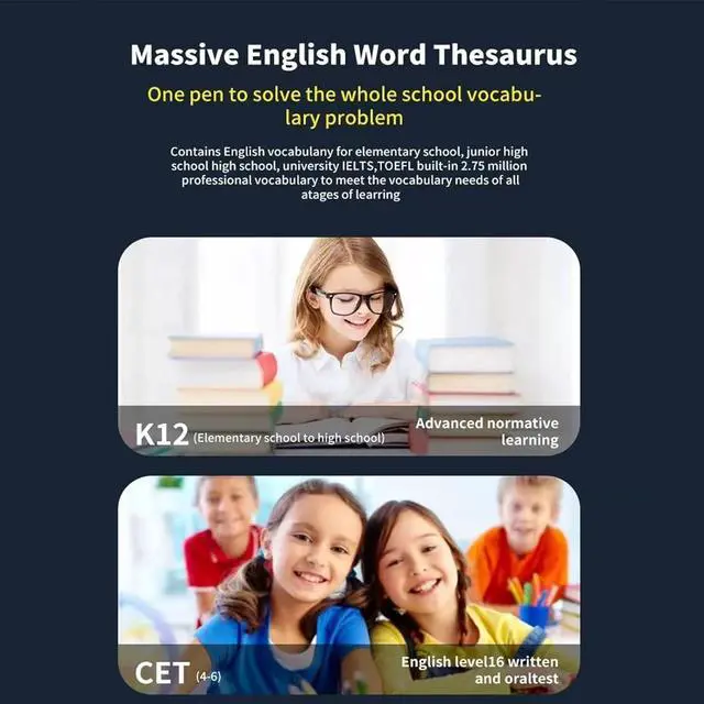 Alt view image 6 of 6 - Amigopen Multipurpose Translation Device, Multipurpose Translation Pen, Languages Translator Device for Students, Business Professionals, Travelers and Dyslexia (Black)