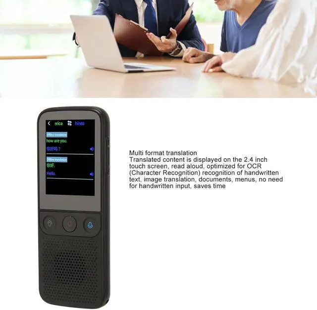 Alt view image 3 of 7 - Translator Device, 138 Languages Smart Voice Translator Voice Translator Traductor with 2.4inch Touch Screen 1GB RAM 8GB ROM for Portable WiFi Language Translator Device (Black)