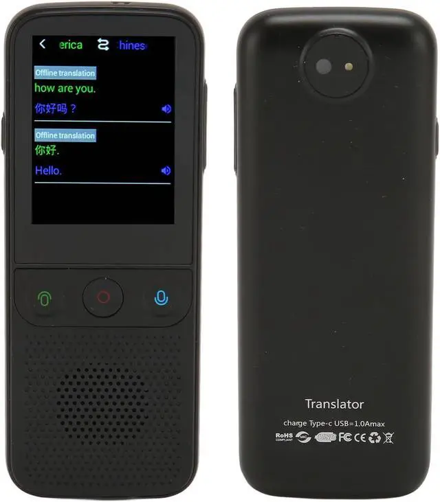 Alt view image 4 of 7 - Translator Device, 138 Languages Smart Voice Translator Voice Translator Traductor with 2.4inch Touch Screen 1GB RAM 8GB ROM for Portable WiFi Language Translator Device (Black)