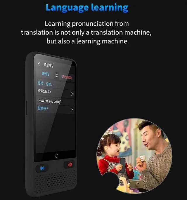 Alt view image 4 of 7 - Voice Translator Online 138 Languages Touchscreen Support Hotspot Offline Photo Recording 2 Way Translation Device for Travel Work Education Communication Business