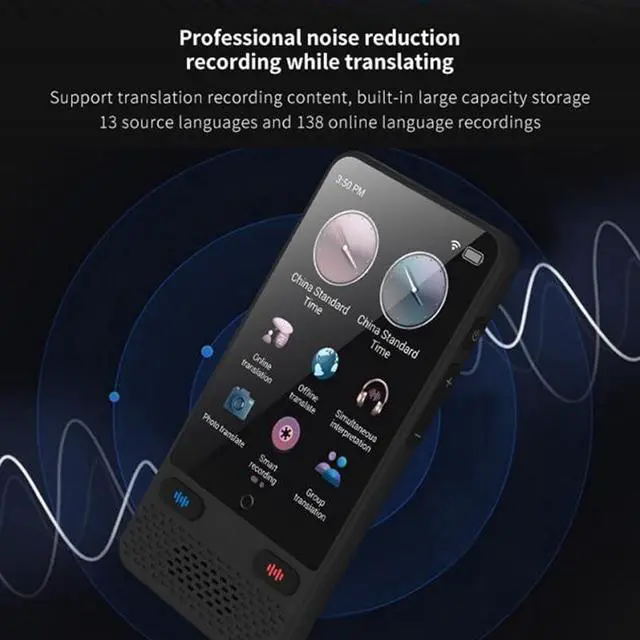 Alt view image 2 of 7 - Voice Translator Online 138 Languages Touchscreen Support Hotspot Offline Photo Recording 2 Way Translation Device for Travel Work Education Communication Business